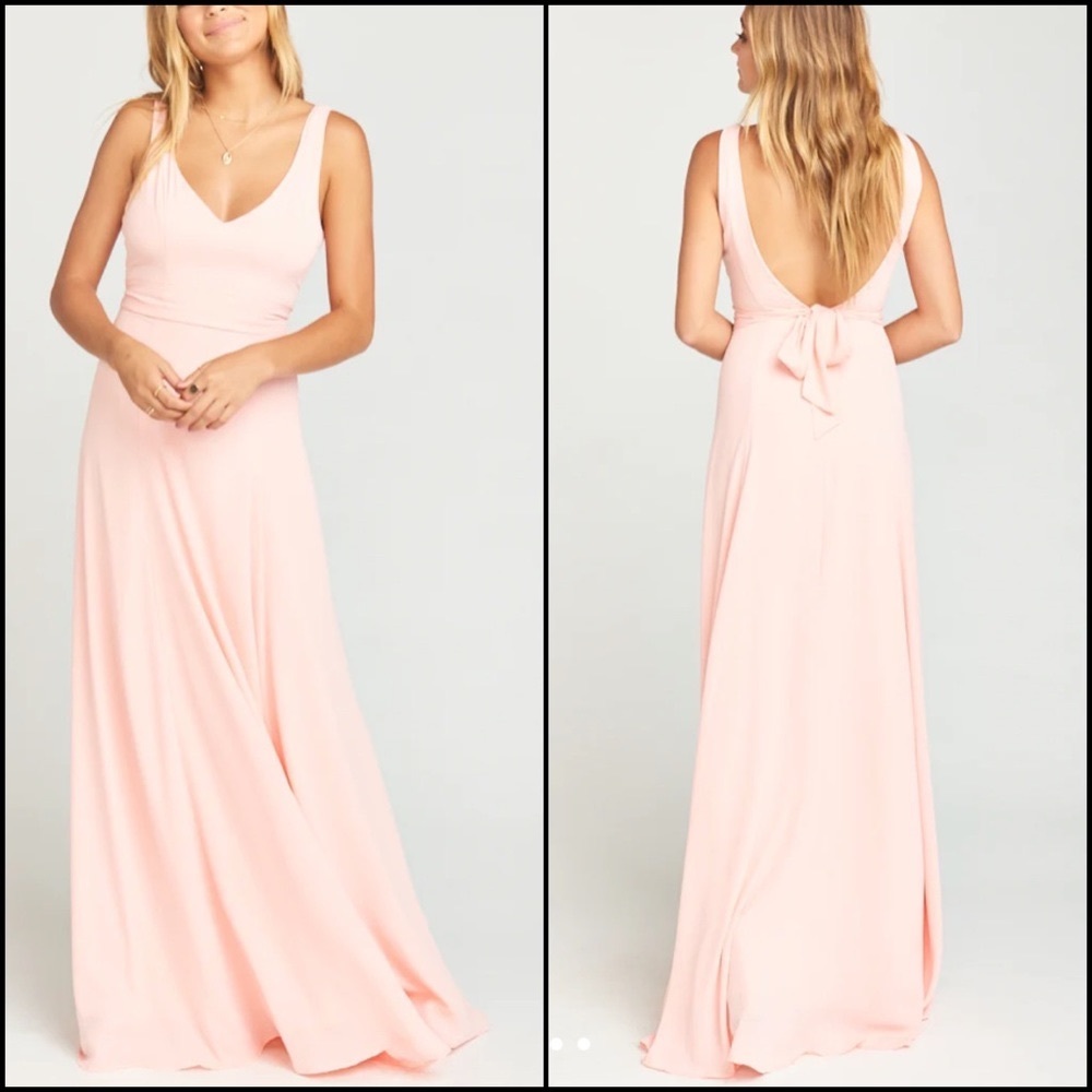 Show Me Your Mumu Pastel Pink Tie Waist Formal Maxi Dress Wedding Bridesmaid